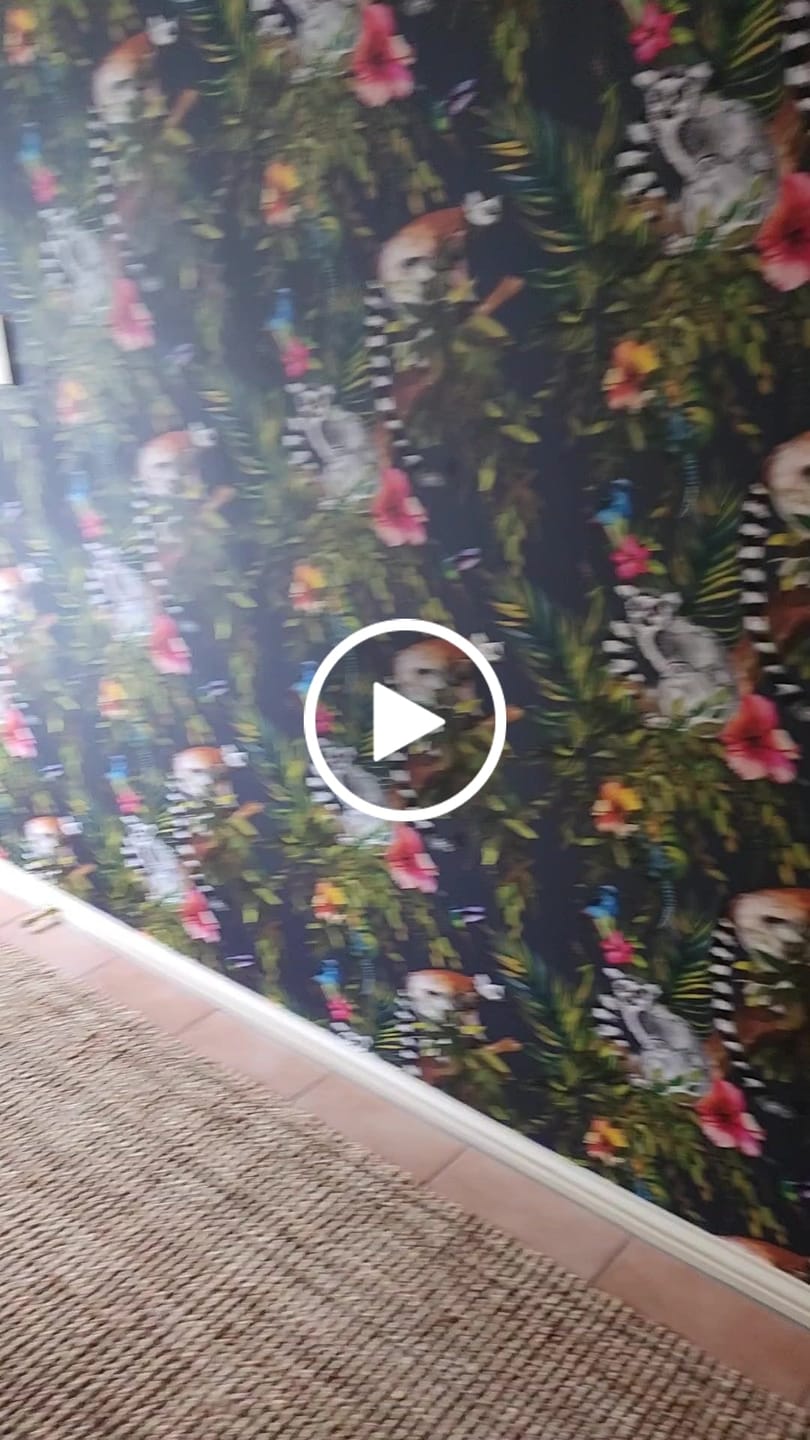 Customer video review of Lemur Wallpaper - Midnight Blue