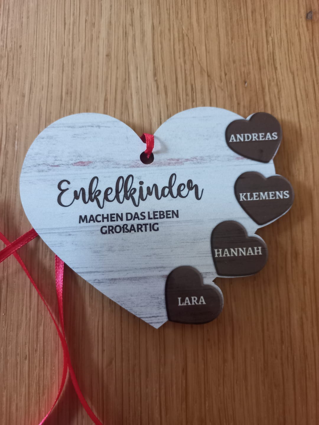 Customer photo review of Meine Enkelkinder - Großeltern-Herzen Ornament