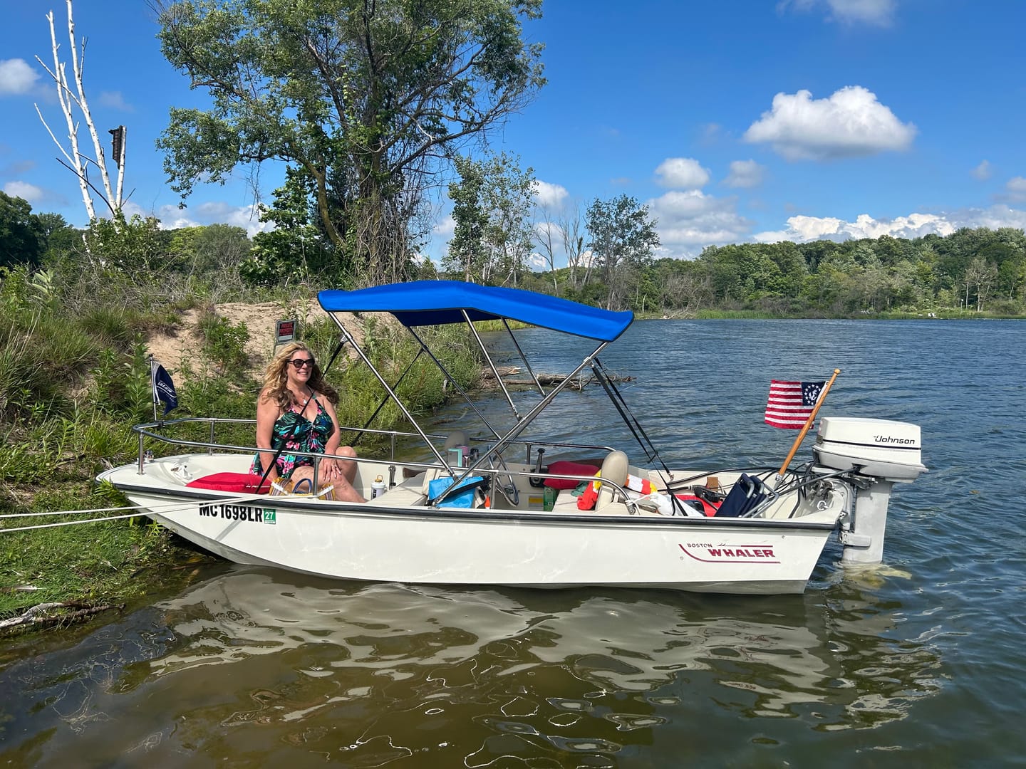 Customer photo review of Stainless Bimini Top - Fits Boston Whaler 13, 15, 17 Classics And 130 Sport