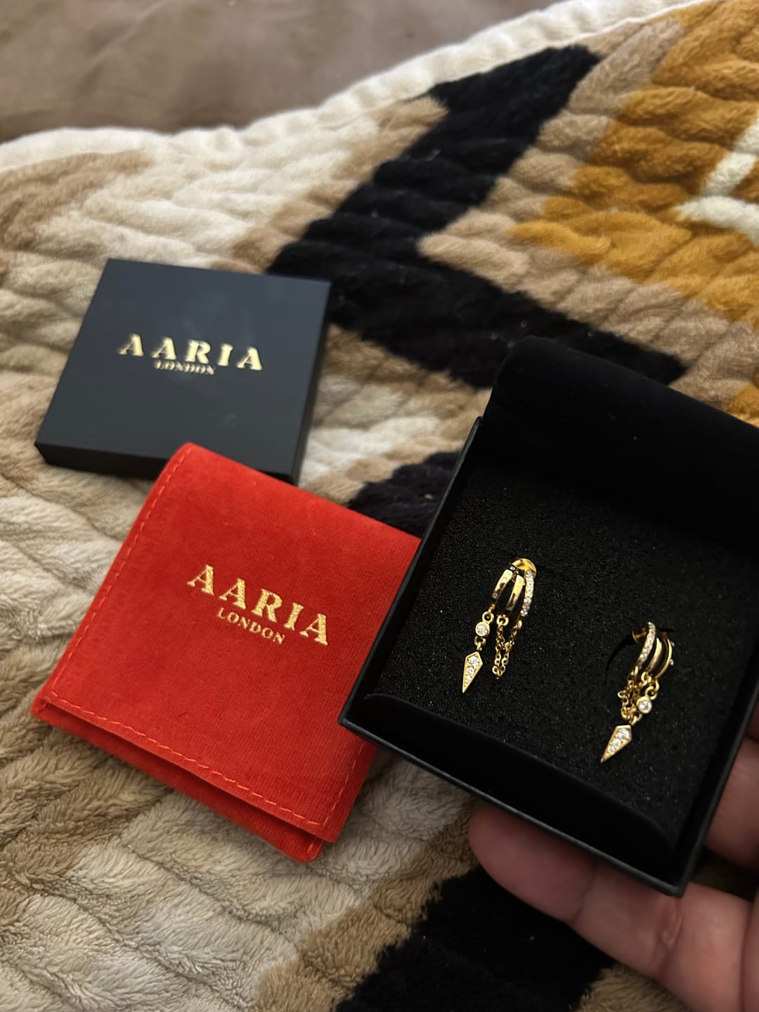 Customer photo review of Palma Spike Charm Earring - Gold