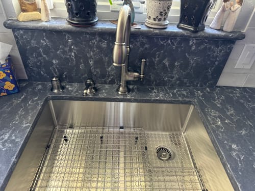 Customer photo review of 28" Stainless Steel Undermount Sink - Single Bowl - Offset Drain Right - 8" Depth (5S28R-8)