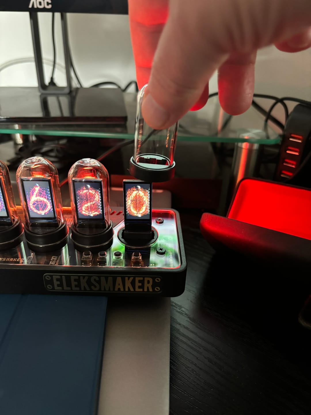 Customer photo review of EleksTube IPS Pro Limited Edition 6-Bit Digital Clock