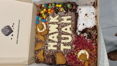 Customer photo review of Custom message loaded brownie