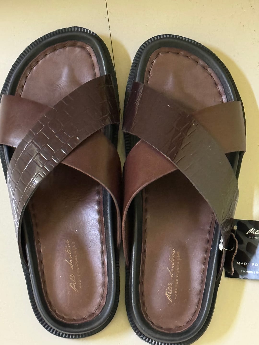 Customer photo review of Milano Leather Slippers - Brown