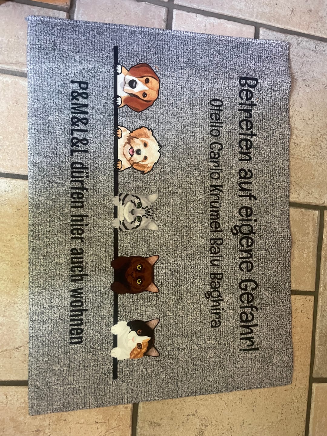 Customer photo review of Alle meine Fellnasen - Individuelle Fußmatte