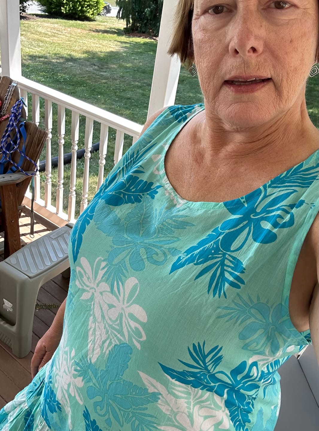 Customer photo review of Hibiscus Cotton Vacation Dress