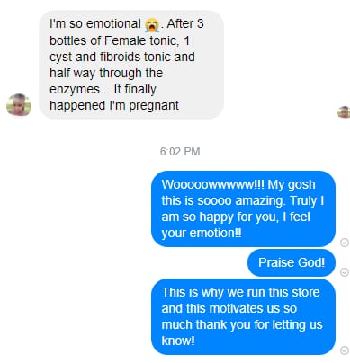 Customer photo review of Premium Female Fertility Tonic