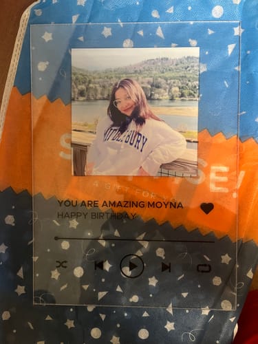 Customer photo review of Custom Song Plaque - The Best Anniversary Gift for Couples