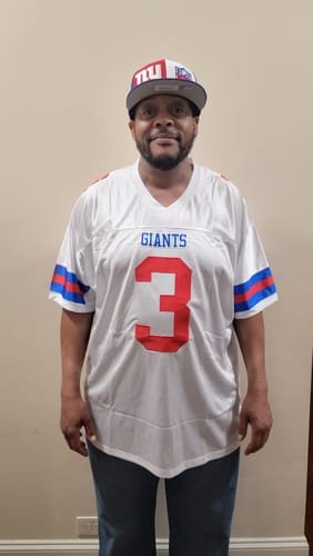 Customer photo review of Custom White Royal-Red Mesh Authentic Football Jersey