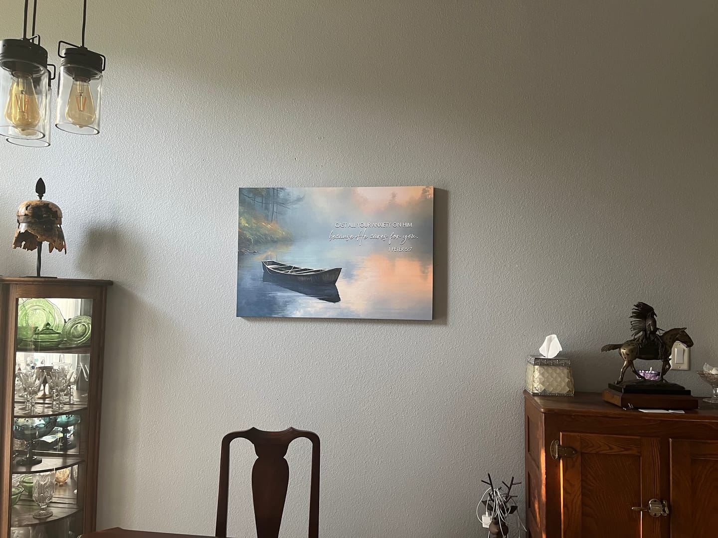 Customer photo review of 1 Peter 5:7 Cast All Your Anxiety on Him Wall Art Canvas