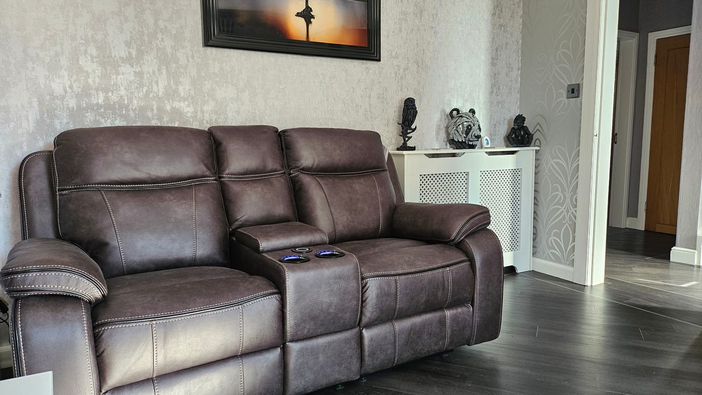 Customer photo review of Vinson 2 Seater Smart sofa Power Recliner with Console