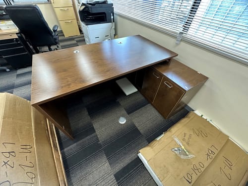 Customer photo review of L-Shaped Executive Desk with Cabinets