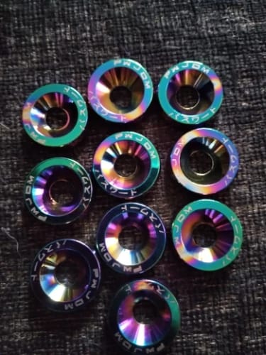 Customer photo review of M6 Car Nuts Bolts JDM Password Fender Washer Kit