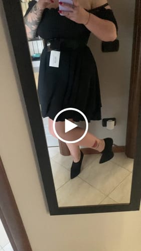 Customer video review of Abito Meredith Sangallo con scollo a barca