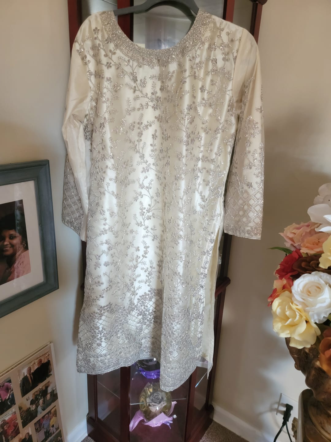 Customer photo review of Pakistani Eid Event Party Wear Salwar Kameez Plazzo Pant Suit With Dupatta Dress