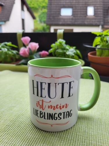 Customer photo review of Heute Ist Mein Lieblingstag Tasse Geschenk Beste Freundin Glücklich Happy Depression