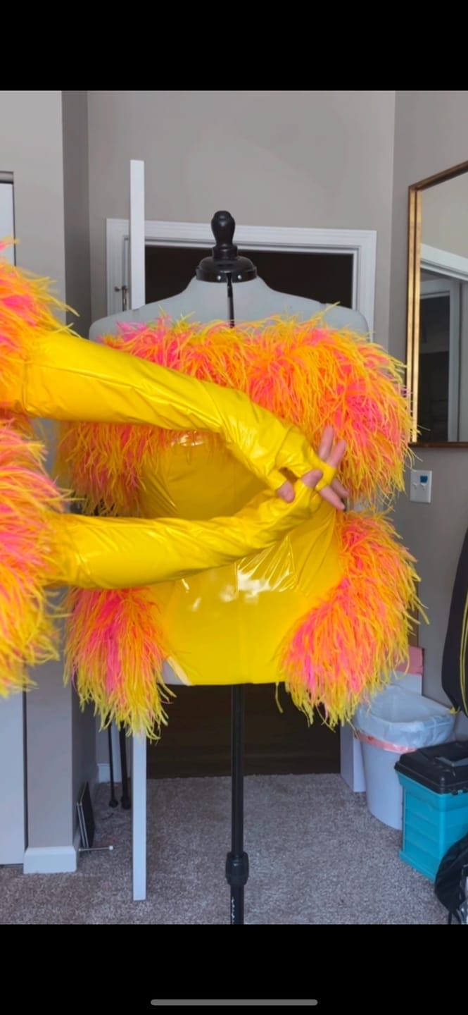 Customer photo review of Ostrich Multi Color Boa