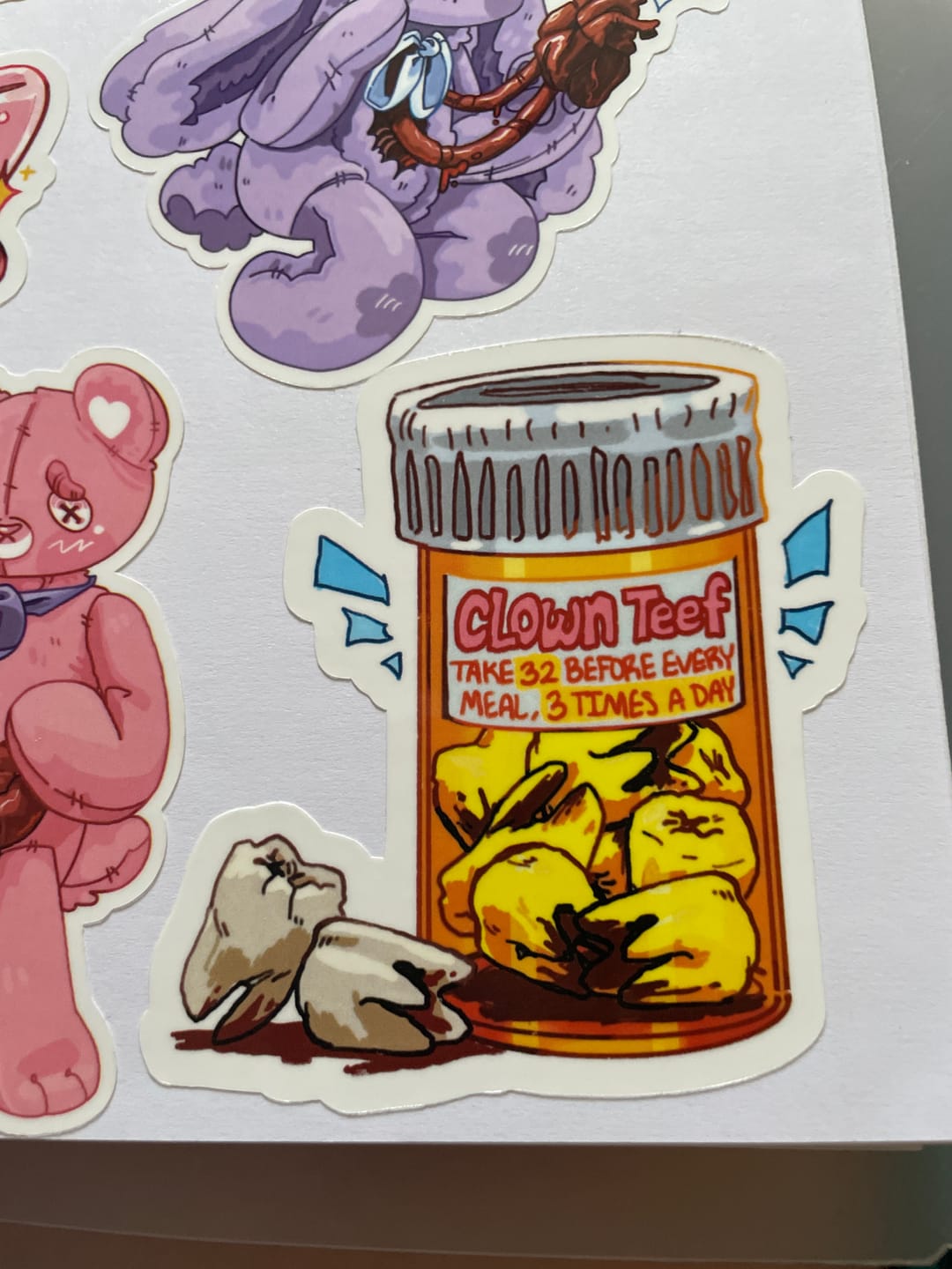 Customer photo review of Teeth Pills Stickers!
