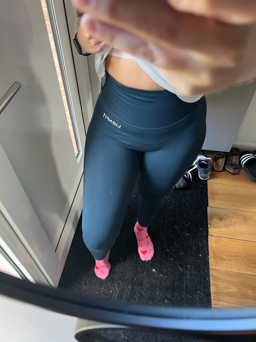 Customer photo review of Nala Seamless Leggings Dark Green