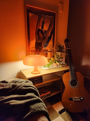 Customer photo review of Puffball Lamp | Blood Orange