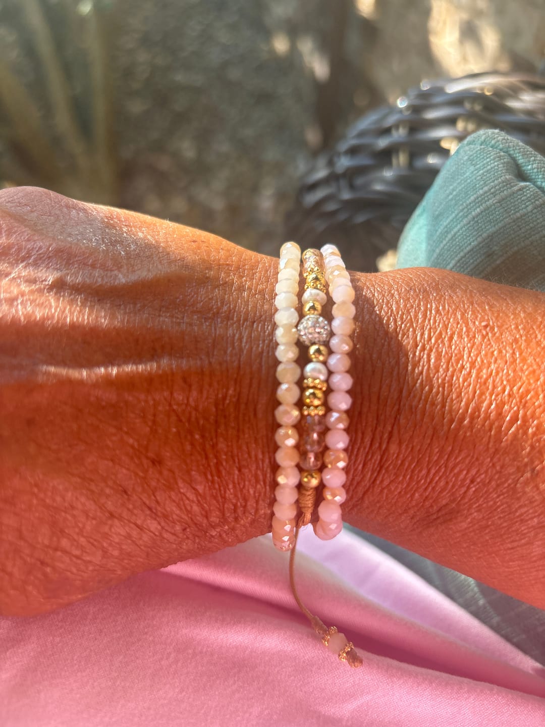 Customer photo review of Friendship Crystal Caramel Bracelet