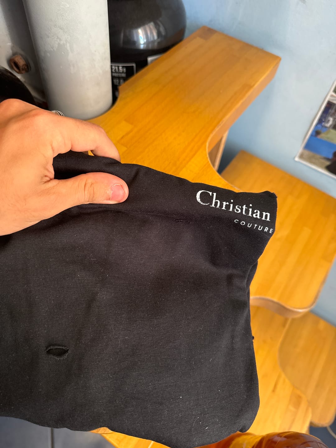 Customer photo review of T-shirt CHRISTIAN DIOR effetto dèvorè logo nera