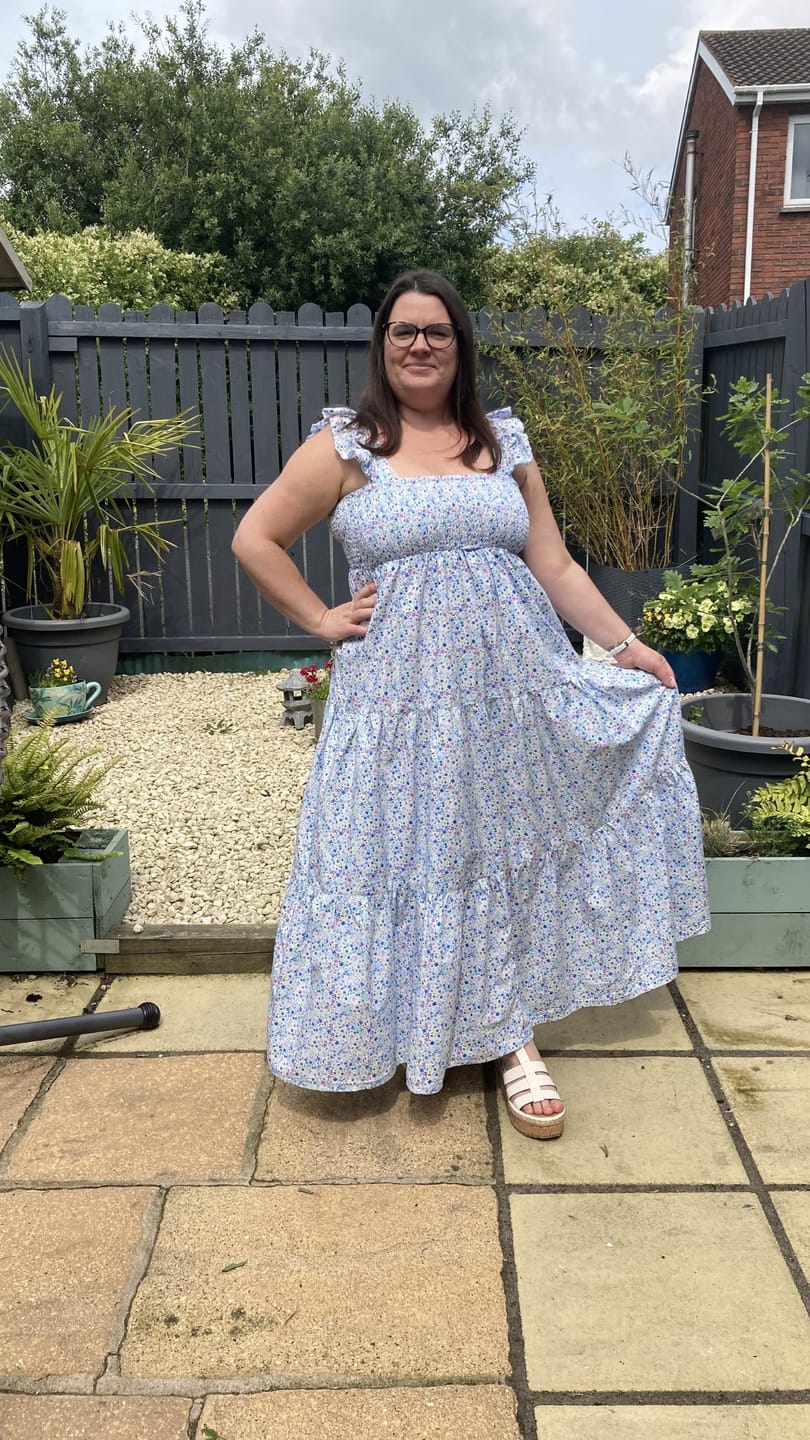 Customer photo review of Spring Floral Rose & Hubble Cotton Poplin Fabric