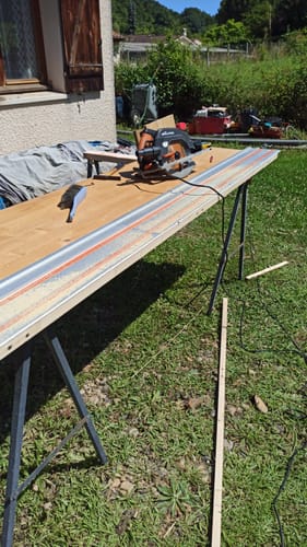 Customer photo review of Pack Evolution : Scie circulaire 185mm R185CCSX+ avec lame multi-matériaux TCT et sac de transport + guide de coupe de 2,8m