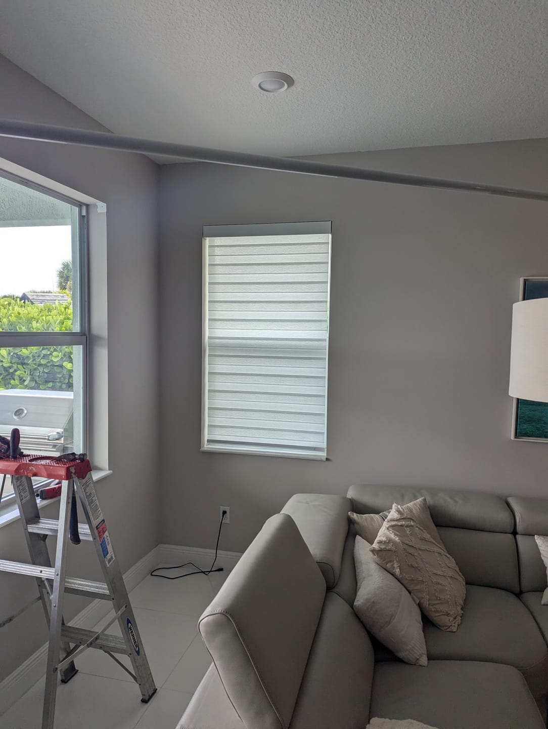 Customer photo review of SmartWings Motorized Zebra Shades 60% Blackout Translucent 75mm Eloise