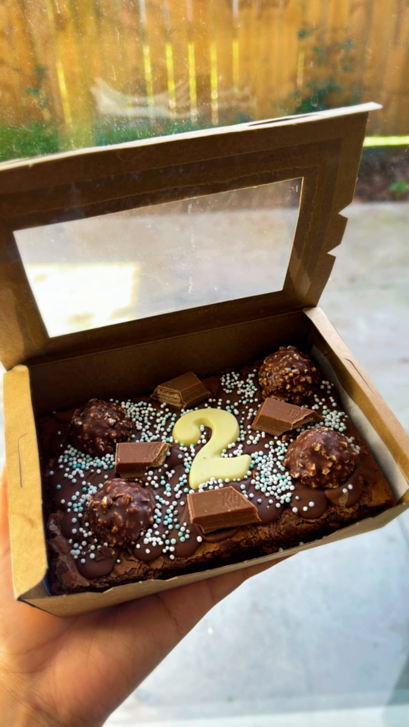 Customer photo review of Mini birthday brownie