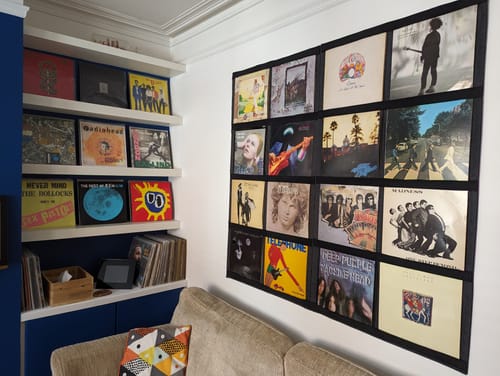 Customer photo review of 12" Vinyl Record Display Frame - LP Wall Storage