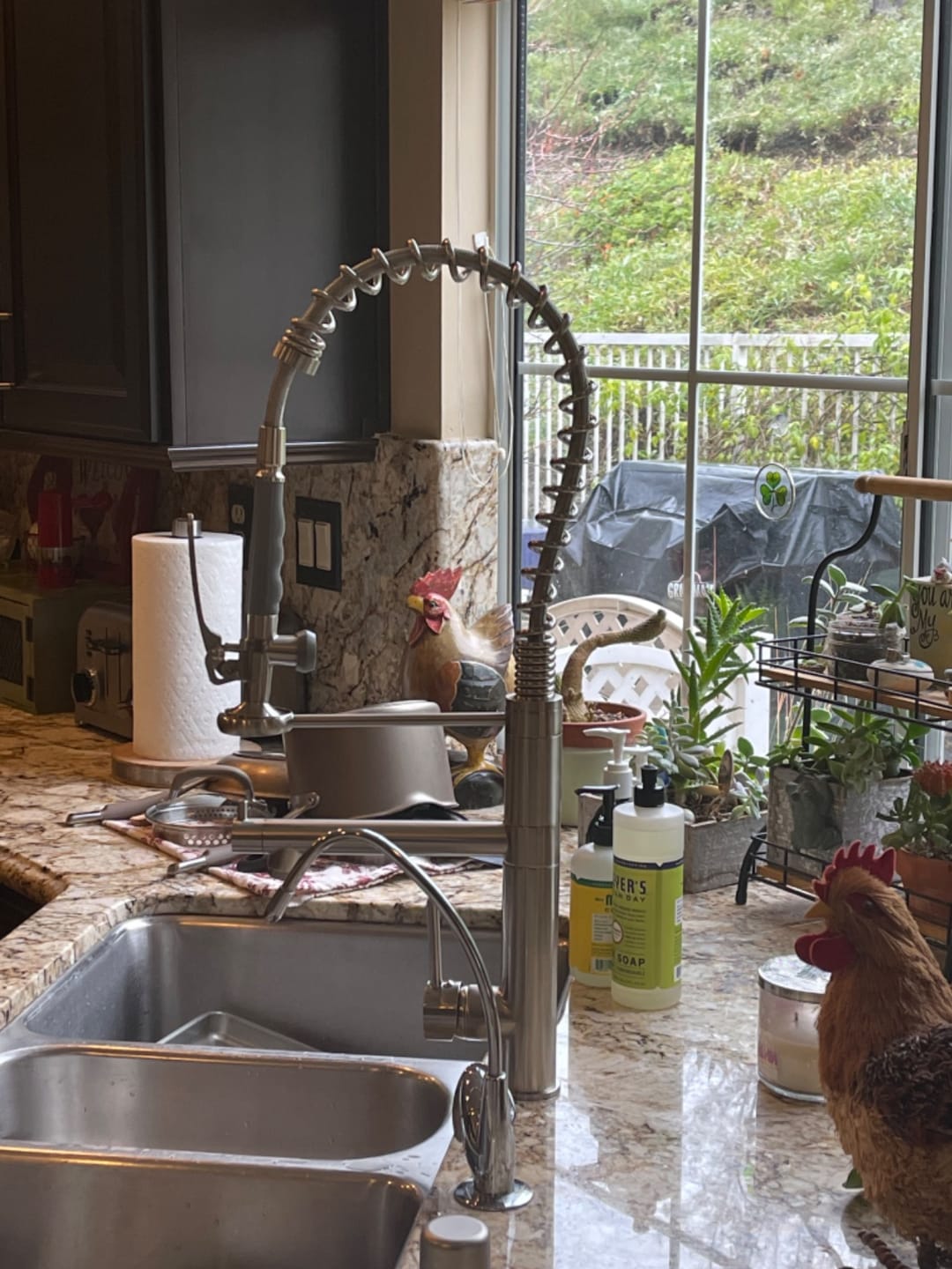 Customer photo review of Gothenburg - Pull Down Spray Dual Handle Swivel Spout Kitchen Faucet