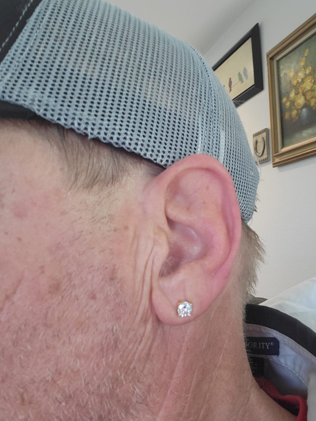 Customer photo review of 6MM Moissanite Earrings