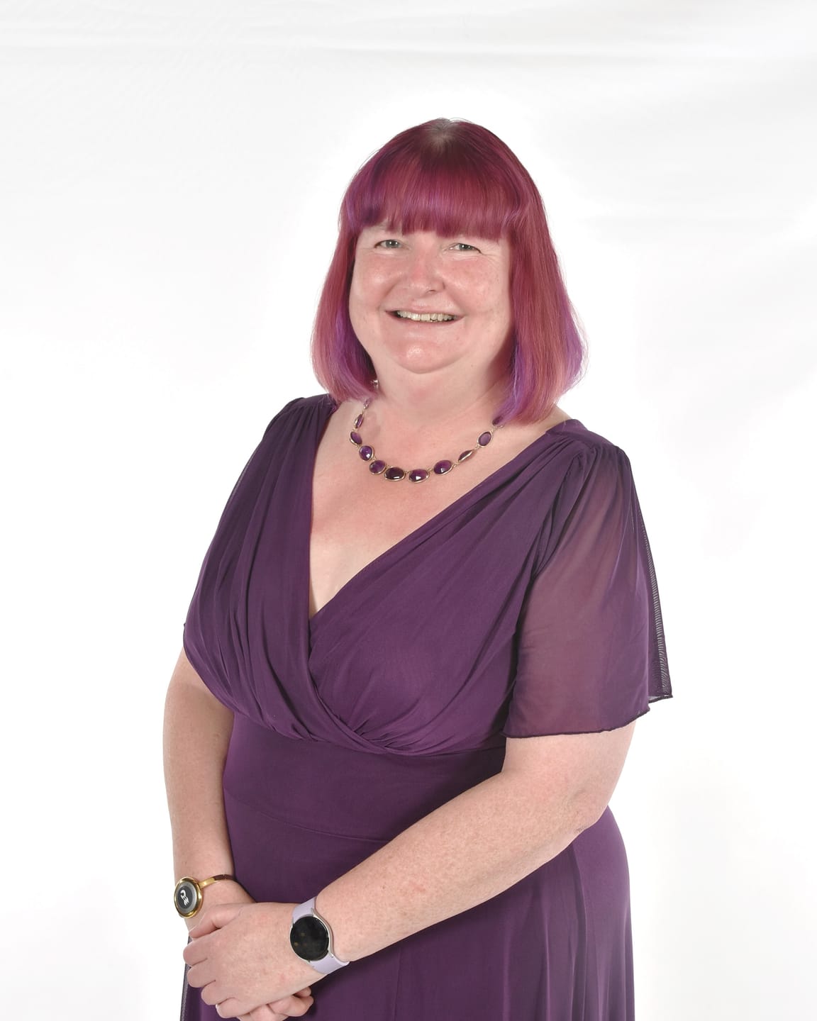 Customer photo review of Isabelle Purple Float Sleeve Maxi Dress