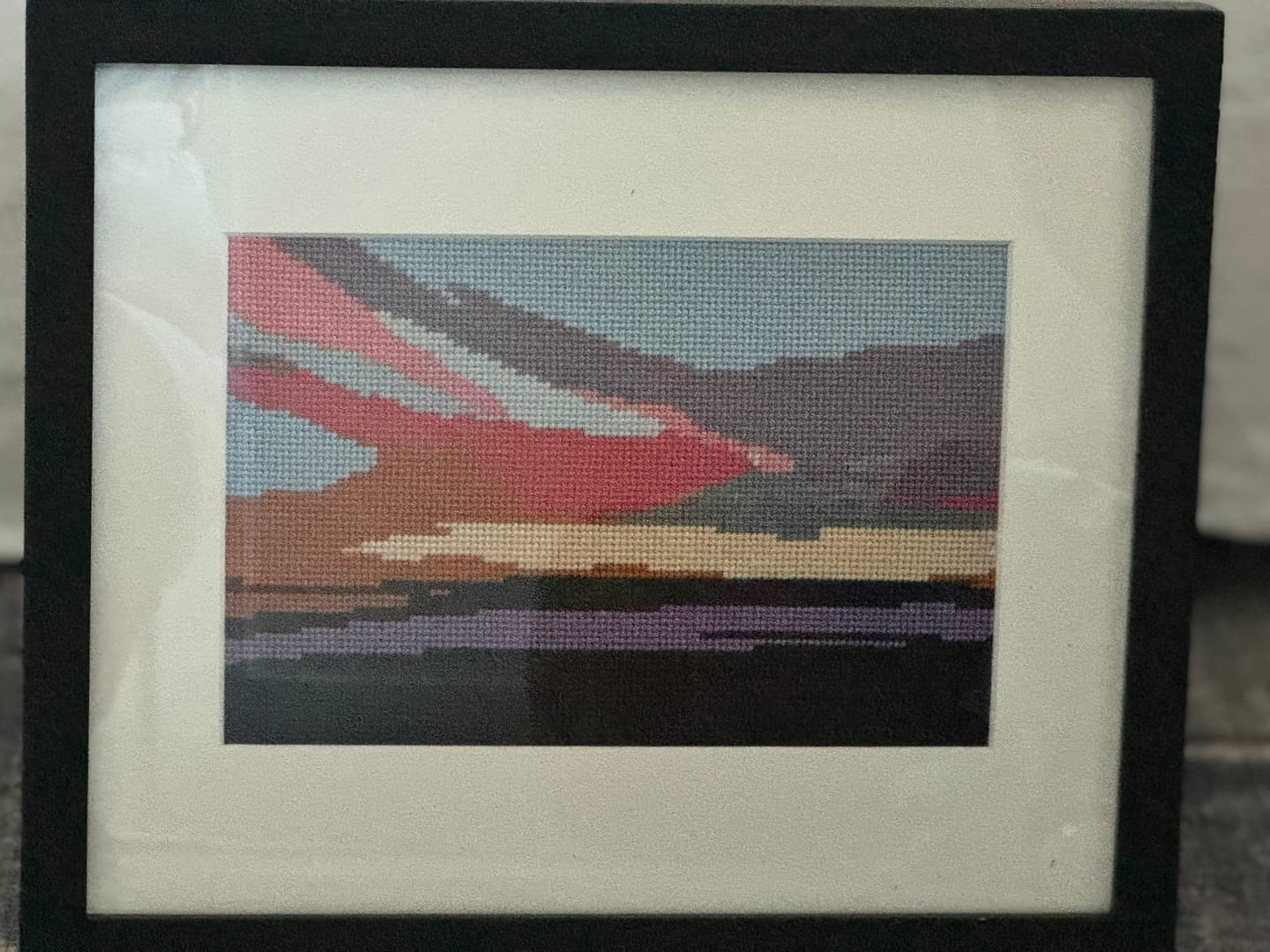 Customer photo review of Sunset Beach Needlepoint Kit