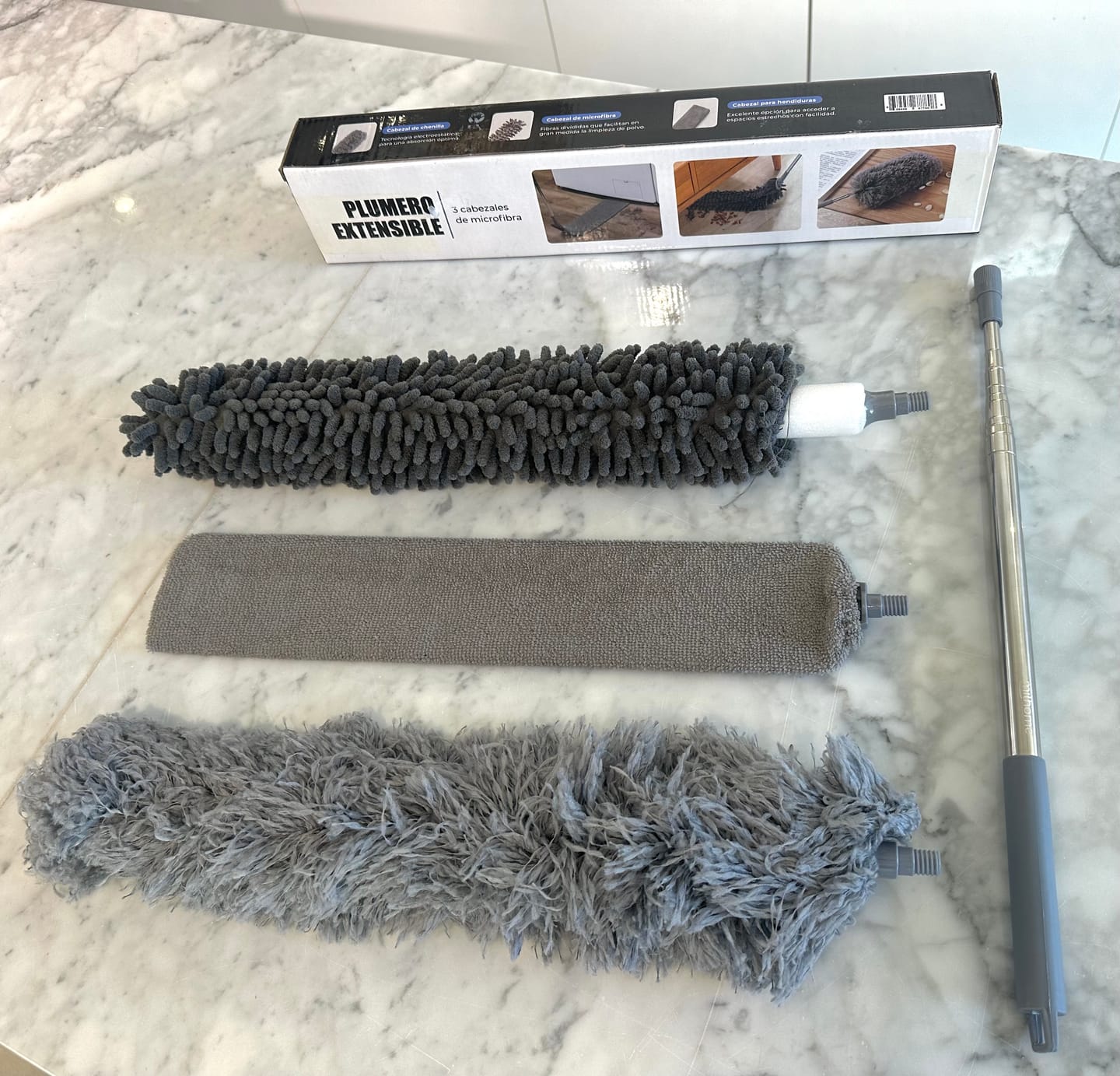 Customer photo review of Plumero Extensible de Microfibra 3 Cabezales Milhome