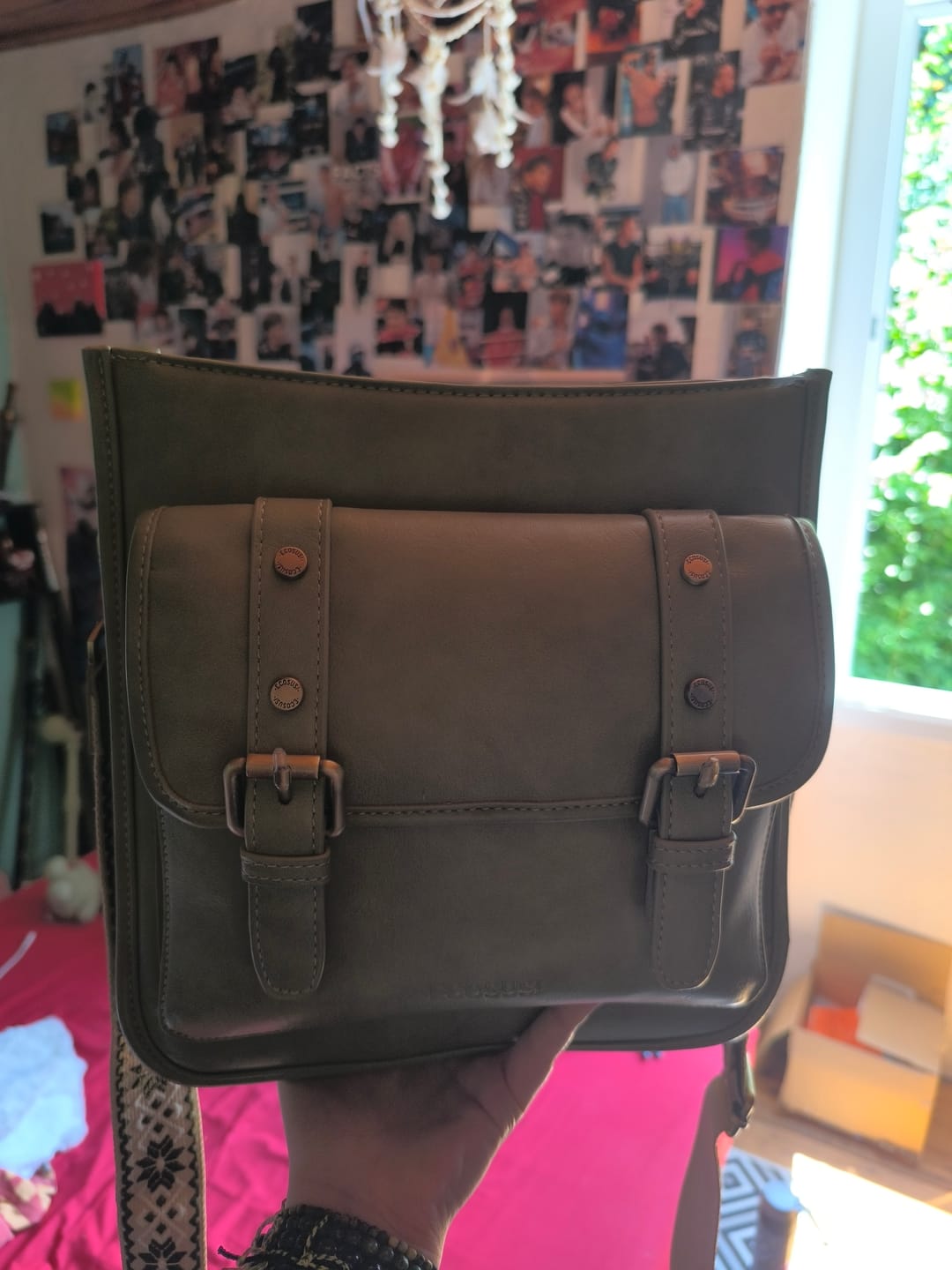 Customer photo review of Sophie Leather Everyday Crossbody Bag