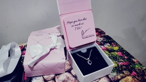 Customer photo review of Silver Heart Of The Ocean Pendant With Link Chain