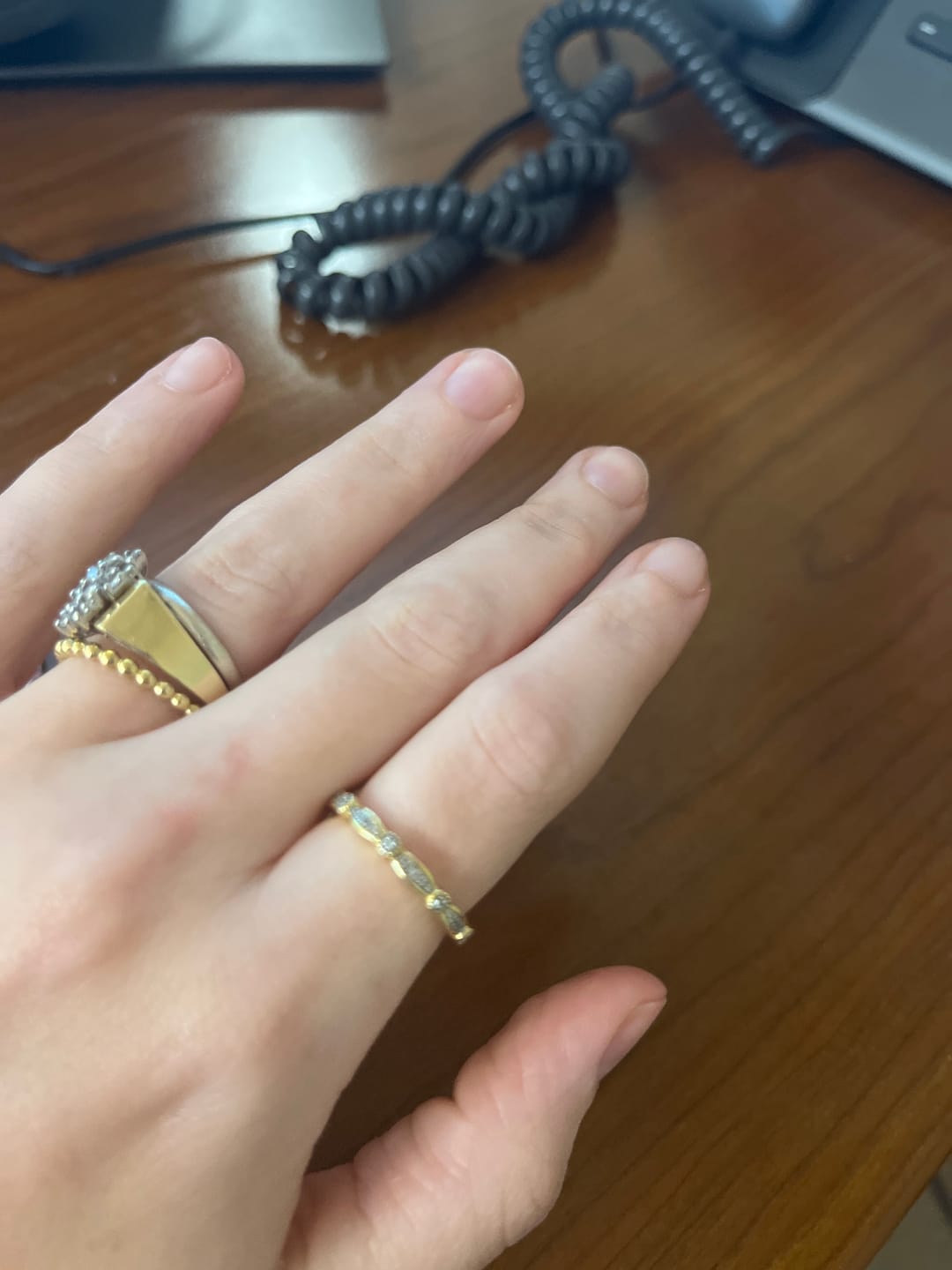 Customer photo review of Vintage Classic Band Stackable Ring