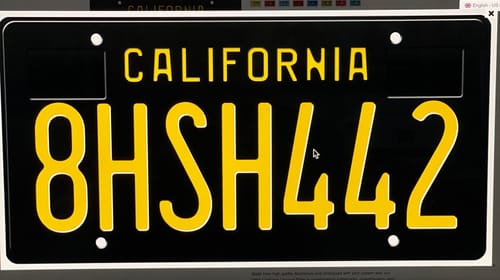 Customer photo review of 1963 CALIFORNIA LICENSE PLATE 6"x12" (156.5mm x 305mm)