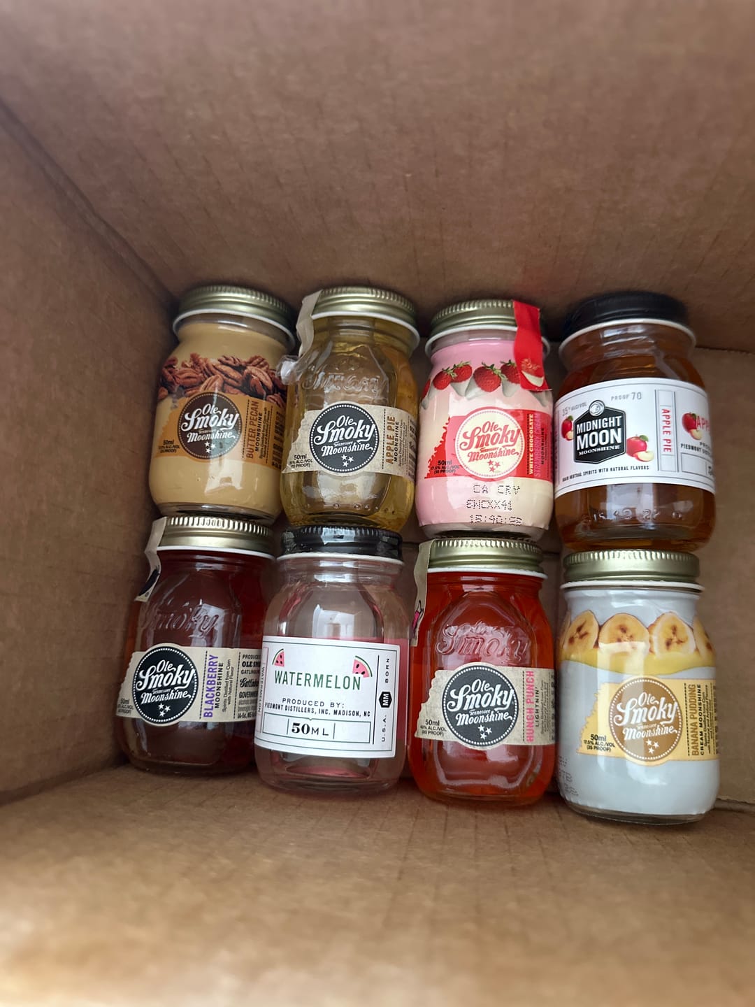 Customer photo review of Ole Smoky Moonshine 8Pk Bundle Tasting Kit