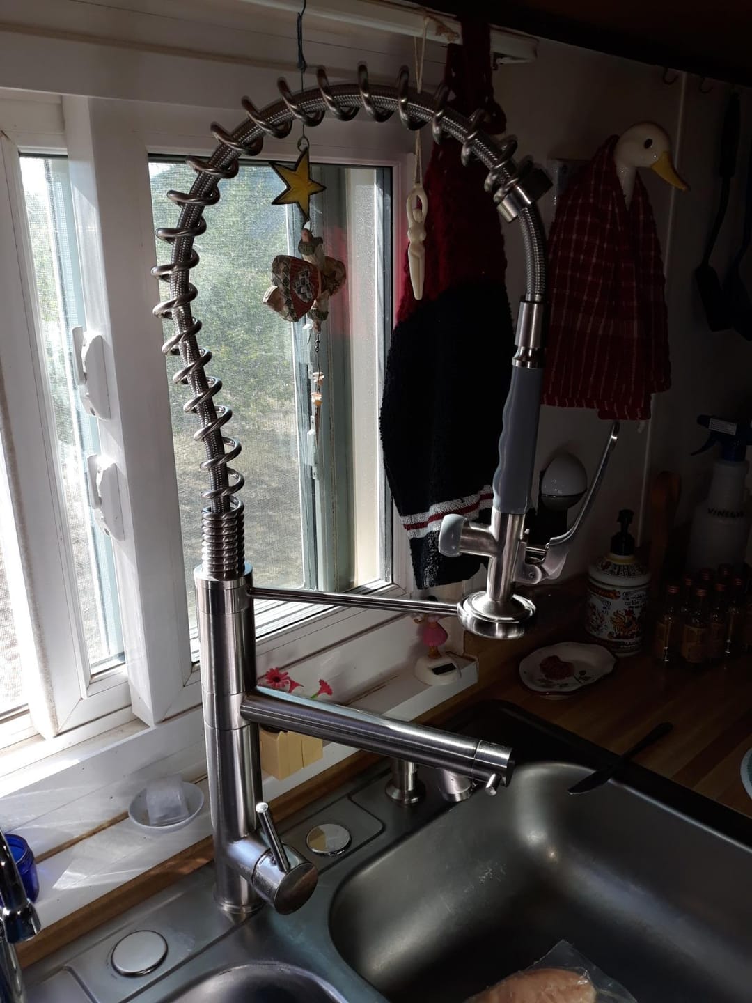 Customer photo review of Gothenburg - Pull Down Spray Dual Handle Swivel Spout Kitchen Faucet