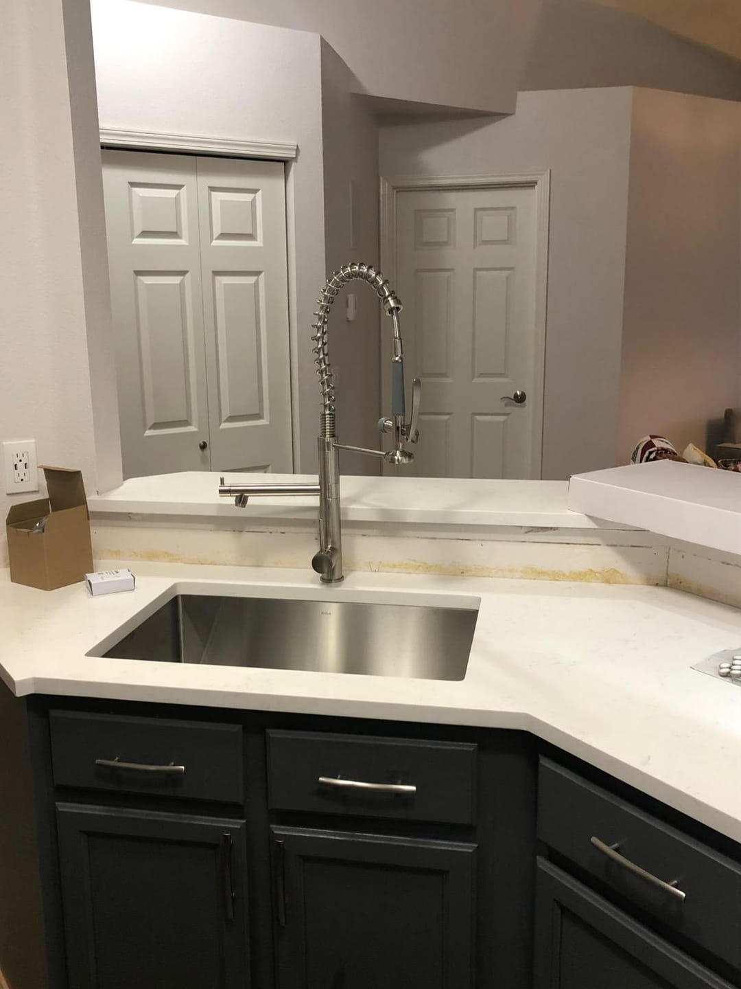 Customer photo review of Gothenburg - Pull Down Spray Dual Handle Swivel Spout Kitchen Faucet