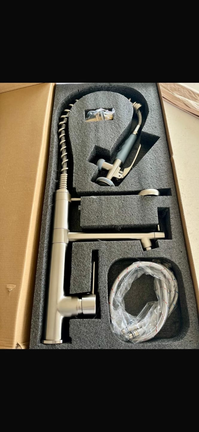 Customer photo review of Gothenburg - Pull Down Spray Dual Handle Swivel Spout Kitchen Faucet