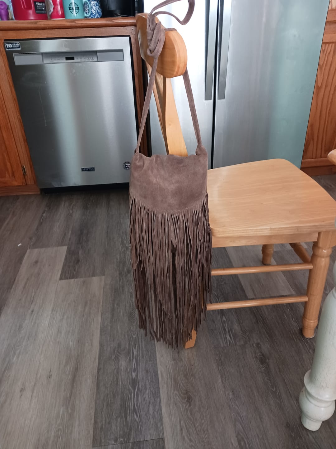 Customer photo review of Fringe Leather Shoulder Bag