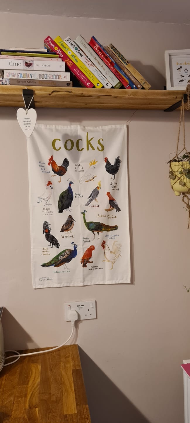 Customer photo review of Cocks Tea Towel