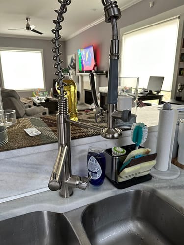 Customer photo review of Gothenburg - Pull Down Spray Dual Handle Swivel Spout Kitchen Faucet