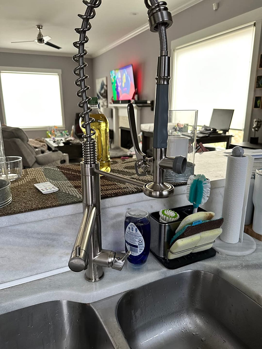 Customer photo review of Gothenburg - Pull Down Spray Dual Handle Swivel Spout Kitchen Faucet