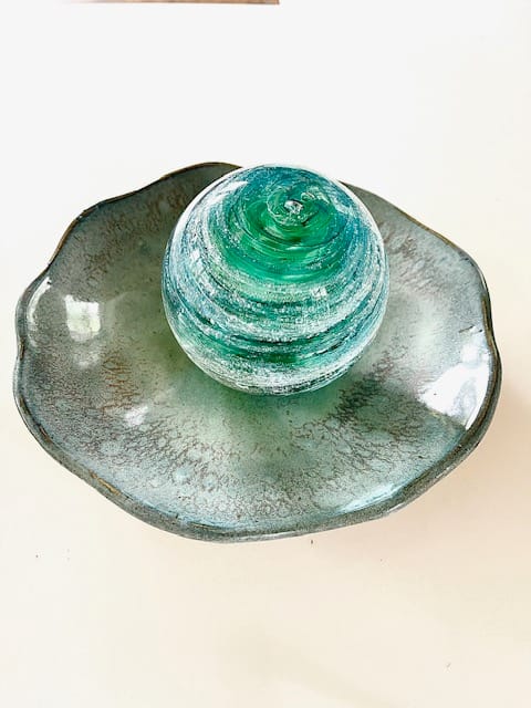 Customer photo review of Tranquil Swirl Paperweight with Cremation Ash