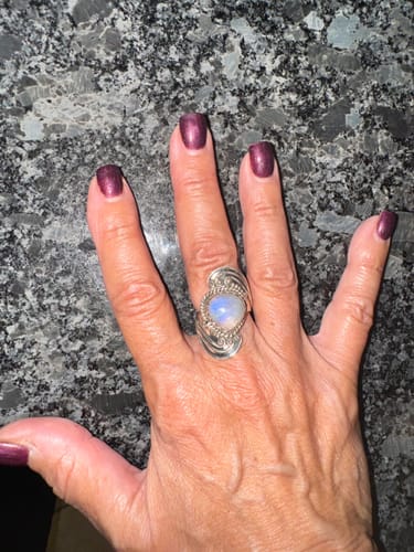 Customer photo review of Bohemian Teardrop Moonstone Ring